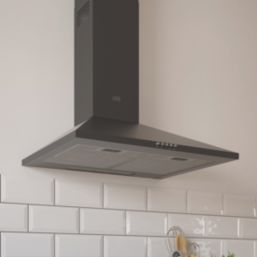 Adjustable Chimney Hood Black 600mm