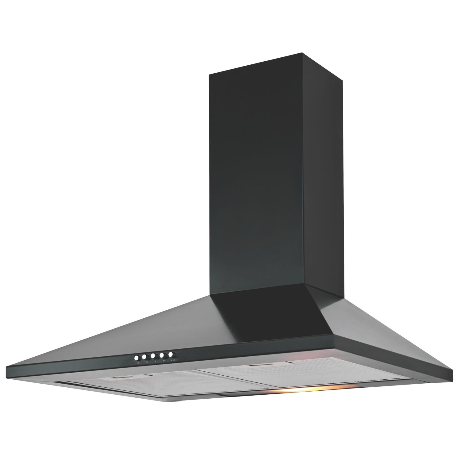 Adjustable Chimney Hood Black 600mm (567FK)