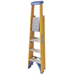 Werner Fibreglass 1.54m 4 Step Platform Step Ladder