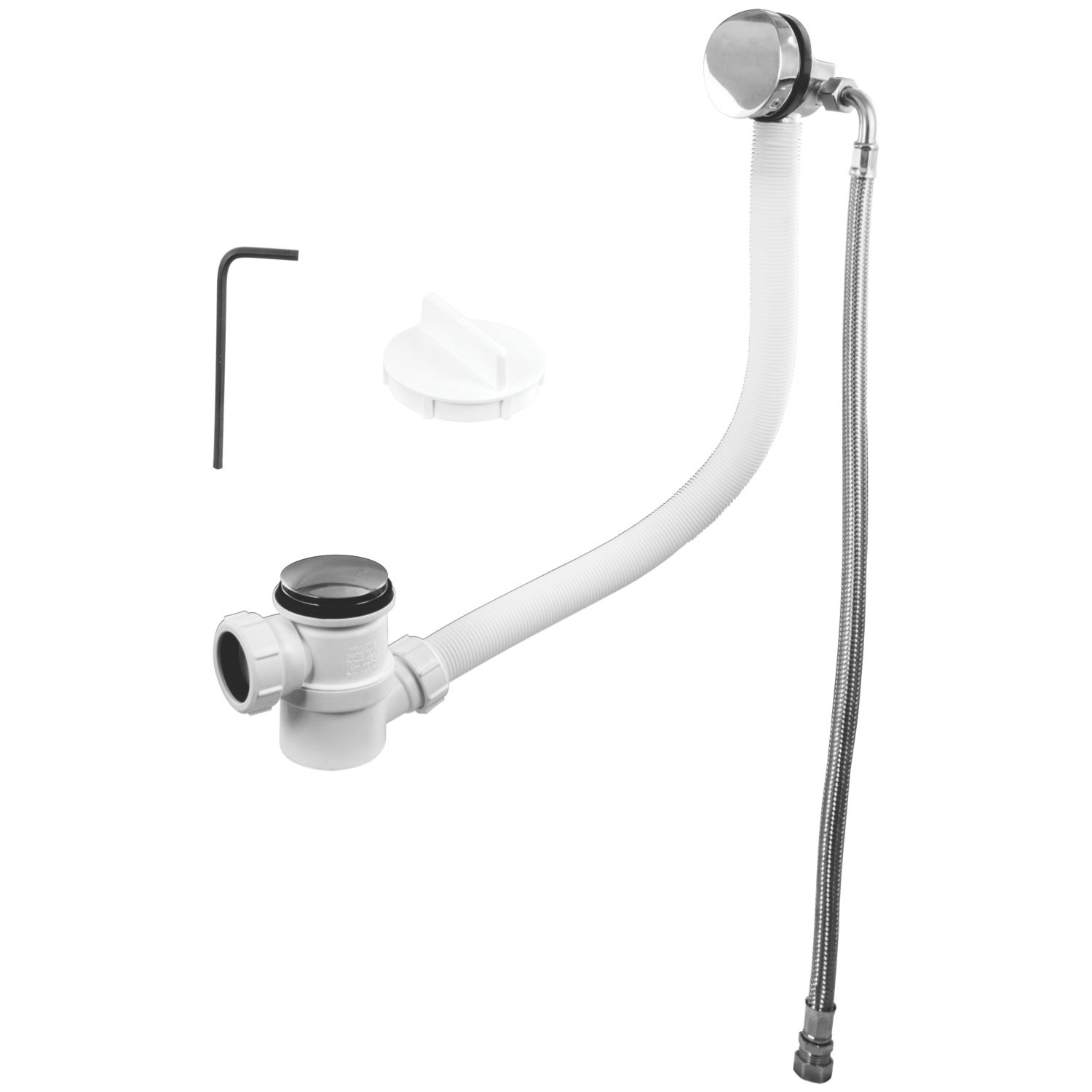 McAlpine Bath Filler and Overflow White/Chrome 70mm (567JG)