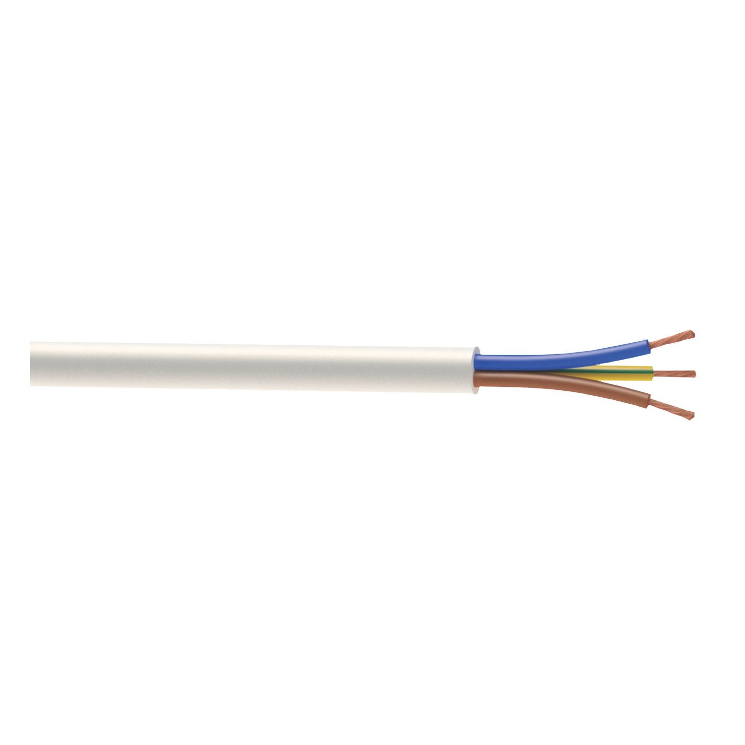 Time 3093Y White 3-Core 1.5mm² Flexible Cable 10m Coil (567JY)