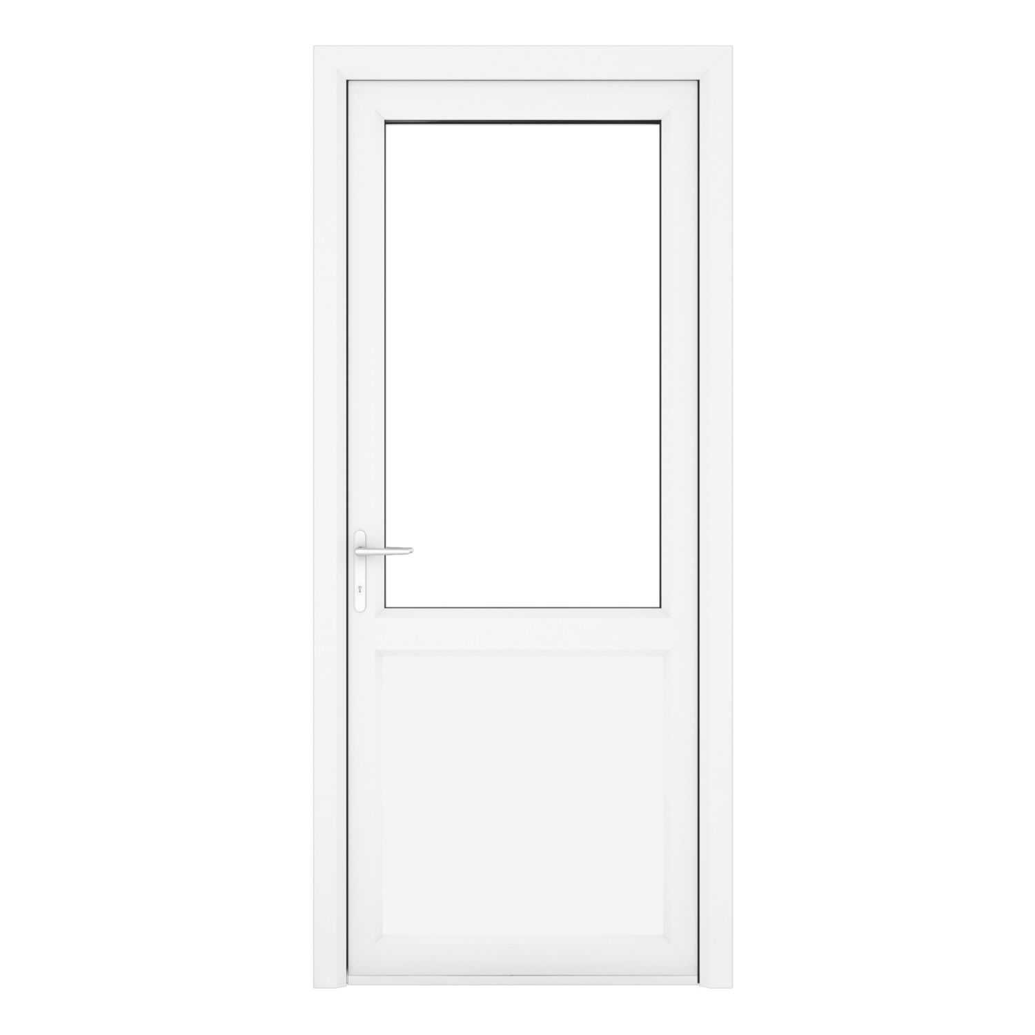 Crystal 1-Panel 1-Clear Light Right-Handed White uPVC Back Door 2090mm x 840mm (567KF)
