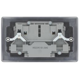 British General Nexus Metal 13A 2-Gang SP Switched Socket + 2.4A 12W 2-Outlet Type A & C USB Charger Matt Black with Black Inserts