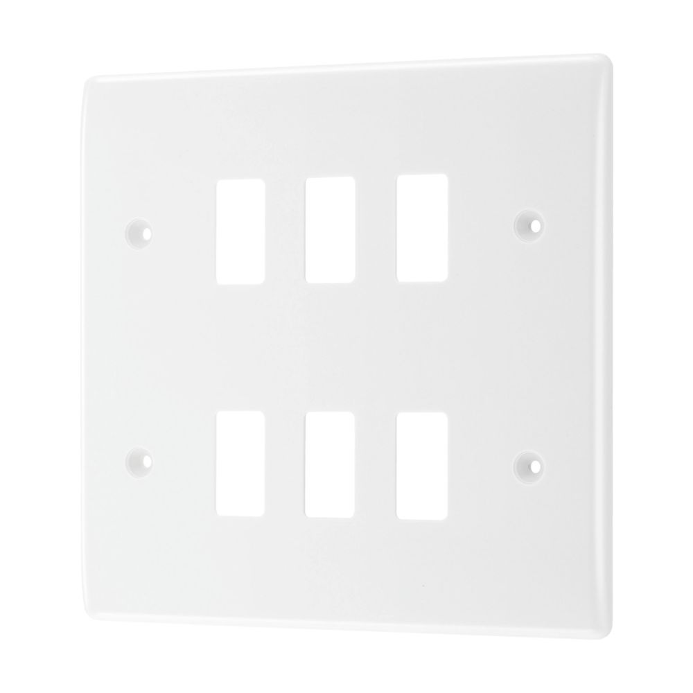 British General Nexus 800 Grid 6-Module Grid Faceplate White