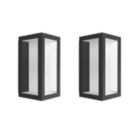 Philips Hue Impress Outdoor LED Slim Wall Light Black 8W 710-1180lm 2 Pack