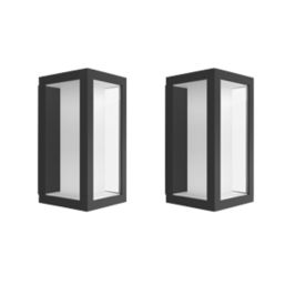 Philips Hue Impress Outdoor LED Slim Wall Light Black 8W 710-1180lm 2 Pack