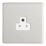 Contactum Lyric 2A 1-Gang Unswitched Round Pin Socket Brushed Steel with White Inserts