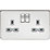 Knightsbridge  13A 2-Gang DP Switched Double Socket Polished Chrome  with Colour-Matched Inserts