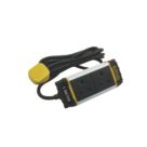 Stanley 13A 2-Gang Unswitched  Power Strip With Belt Clip Black 5m