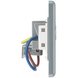 British General   13A 1-Gang DP Switched Metal Clad Key Controlled Power Socket  with White Inserts