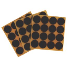 Fix-O-Moll Brown Round Self-Adhesive Felt Gliders 22mm x 22mm 48 Pack