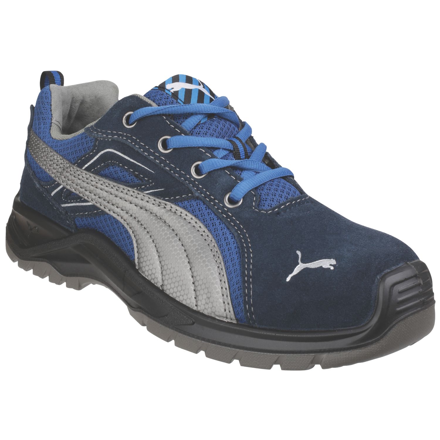 Puma Omni Sky Low Size 10 Blue Steel Toe Cap Safety Trainers (5680T)
