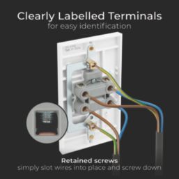 British General 900 Series 45A 2-Gang DP Cooker Switch White with Neon