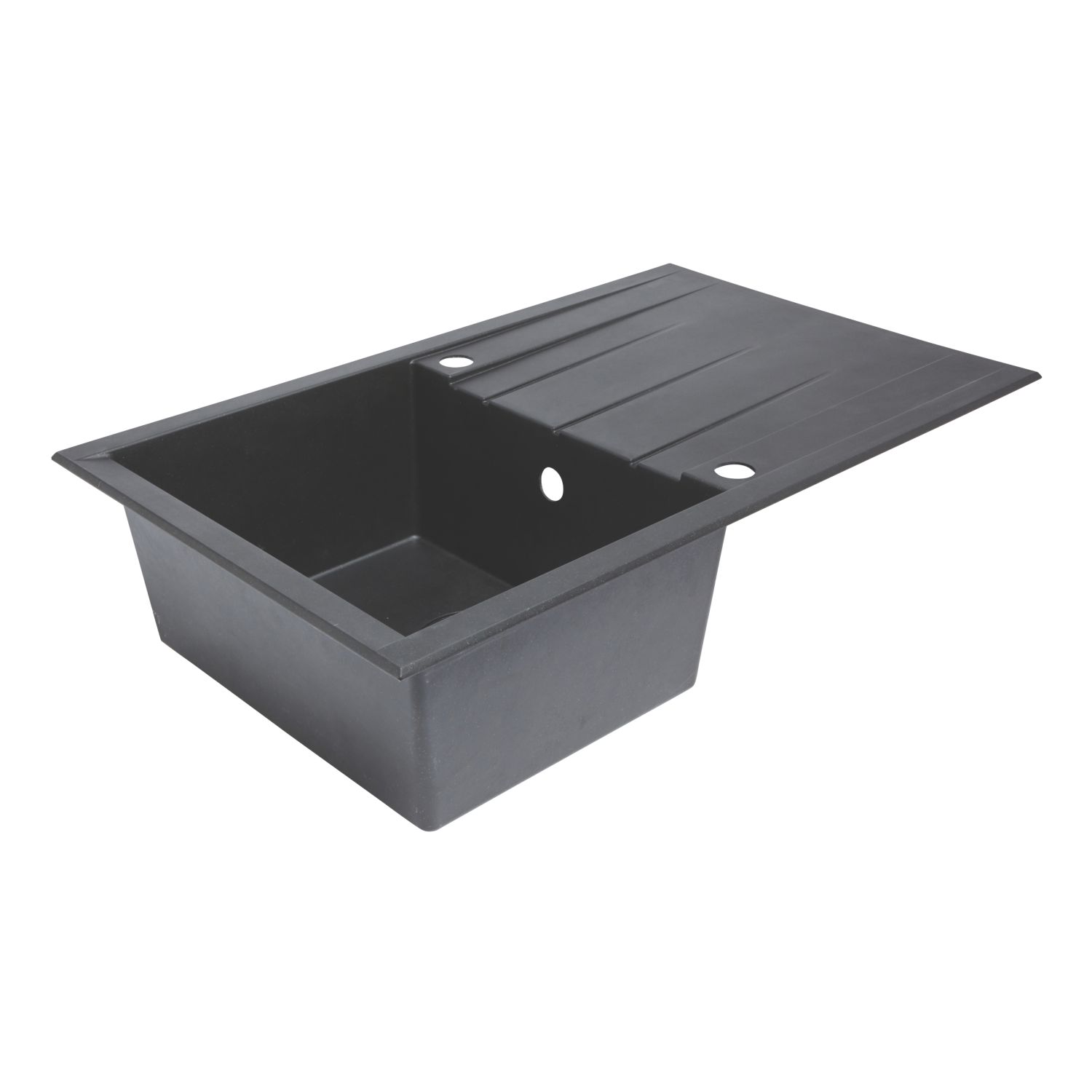 1 Bowl Plastic & Resin Kitchen Sink & Drainer Black Reversible 800mm x 500mm (5684K)