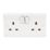LAP  13A 2-Gang DP Switched Plug Socket White