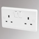 LAP  13A 2-Gang DP Switched Plug Socket White