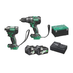 HiKOKI KC18DCJAZ 18V 2 x 5.0Ah Li-Ion Multi Volt Brushless Cordless Combi Drill & Impact Driver Twin Pack