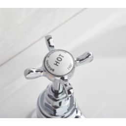 Bristan 1901 Chrome-Plated 120mm Standard Cross Head 2 Tap Holes Basin Pillar Tap
