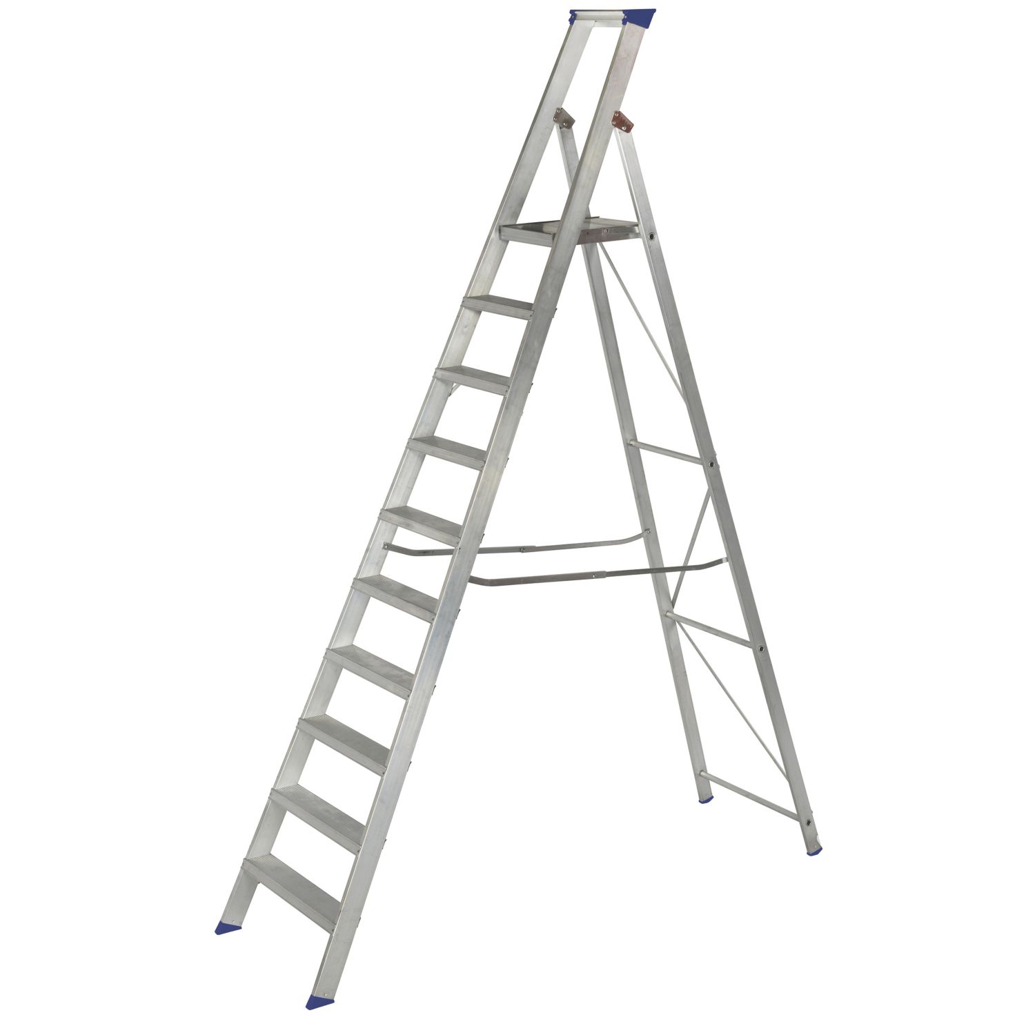 Werner Aluminium 2.74m 10 Step Platform Step Ladder (568FV)