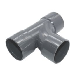 FloPlast Solvent Weld Tees Anthracite Grey 40mm 3 Pack