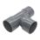 FloPlast Solvent Weld Tees Anthracite Grey 40mm 3 Pack