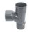FloPlast Solvent Weld Tees Anthracite Grey 40mm 3 Pack