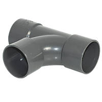 FloPlast Solvent Weld Tees Anthracite Grey 40mm 3 Pack