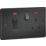 Knightsbridge  45A 2-Gang DP Cooker Switch & 13A DP Switched Socket Matt Black  with Black Inserts