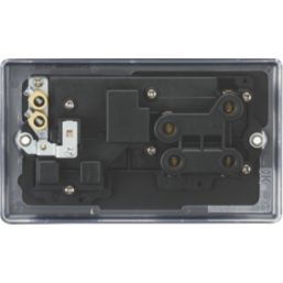 Knightsbridge  45A 2-Gang DP Cooker Switch & 13A DP Switched Socket Matt Black  with Black Inserts