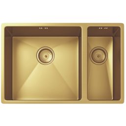 ETAL Elite 1.5 Bowl Stainless Steel Kitchen Sink Gold 670mm x 440mm