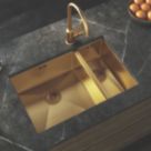 ETAL Elite 1.5 Bowl Stainless Steel Kitchen Sink Gold 670mm x 440mm