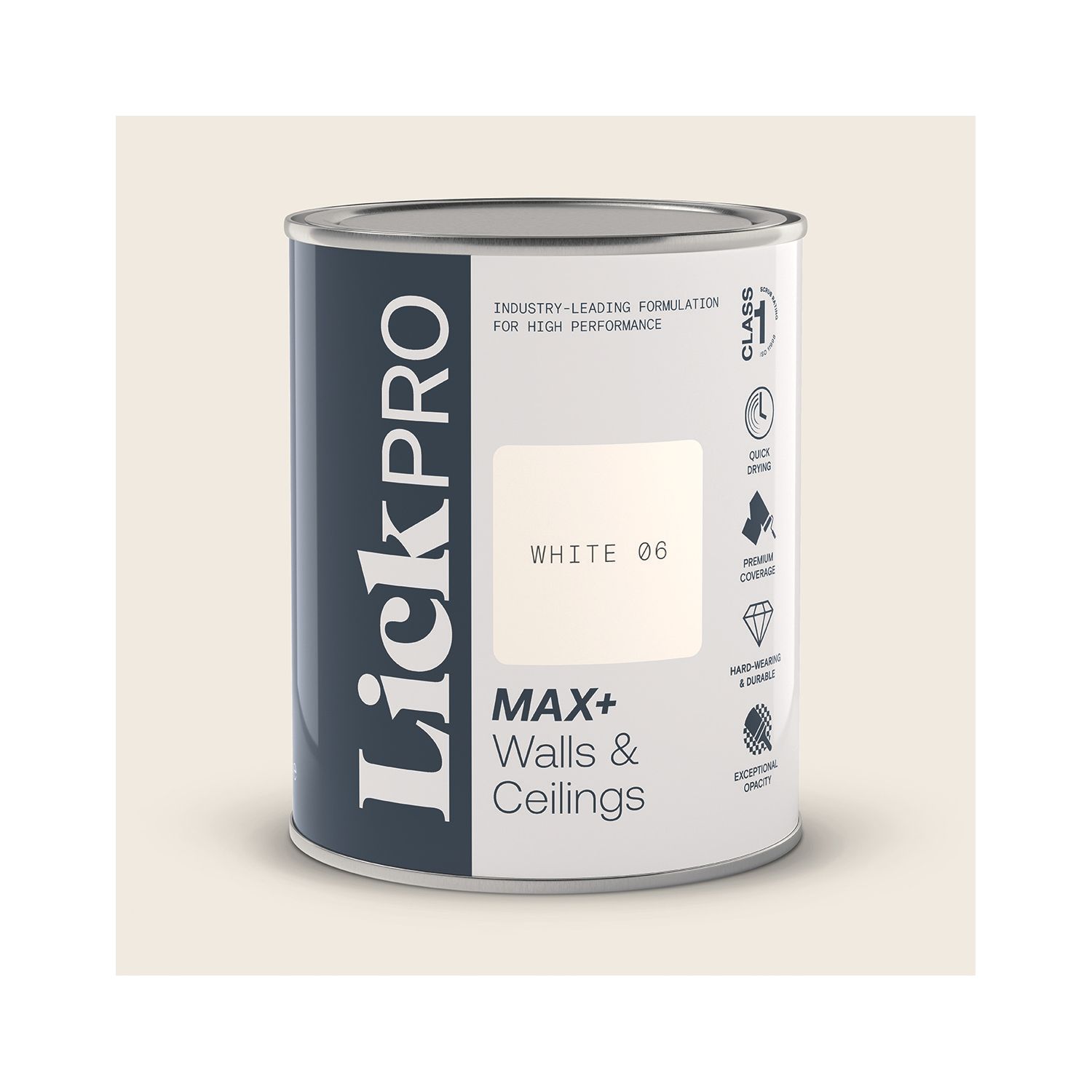 LickPro Max+ 1Ltr White 06 Matt Emulsion Paint (568TM)