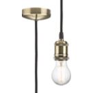 Knightsbridge Vintage 1.8m Pendant Set Light Fitting E27 Antique Brass 3 1/2"