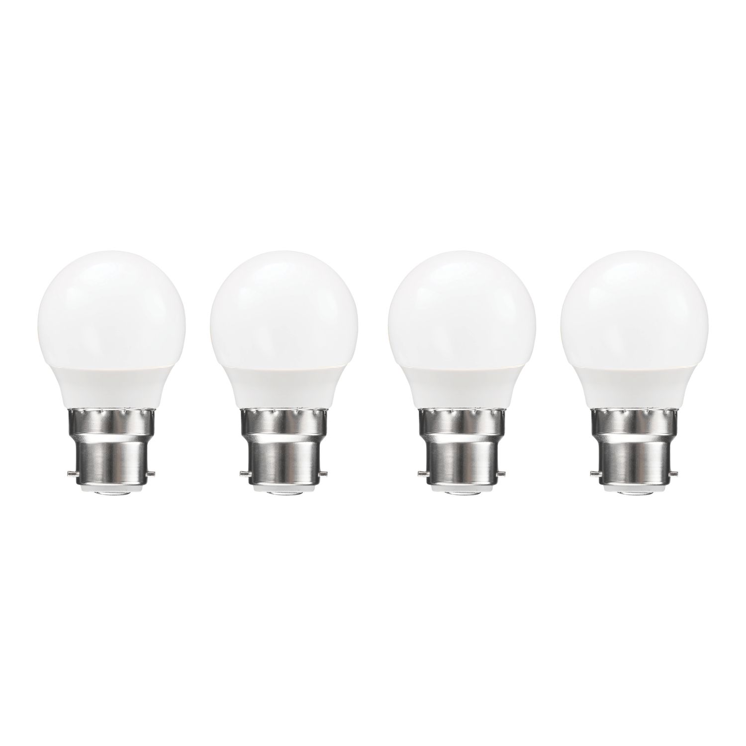 Essentials B22 Mini Globe LED Light Bulb 250lm 25W 4 Pack (568YY)