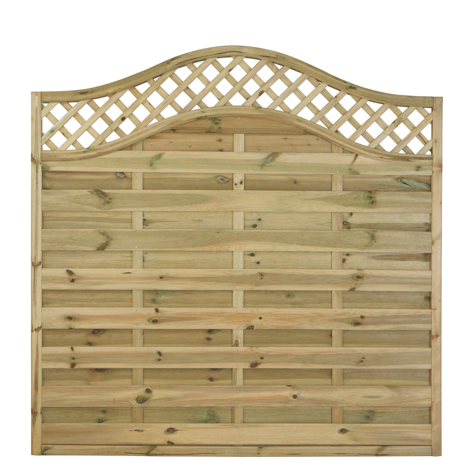 Forest Prague Lattice Curved Top Fence Panels Natural Timber 6' x 6' Pack of 5 (56928)