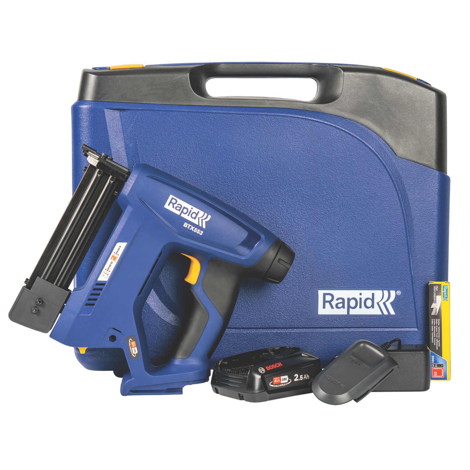 Rapid BTX553 20mm 18V 1 x 2.5Ah Lithium Power for All Brushless Fine Wire Cordless Nail Gun / Stapler (569AG)