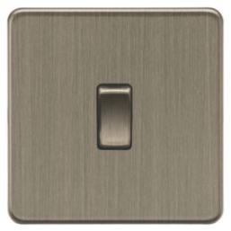 Knightsbridge Screwless 10AX 1-Gang 2-Way Light Switch  Antique Brass