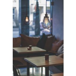 Knightsbridge  Brushed Chrome Steel Balloon-Shaped Pendant Cage