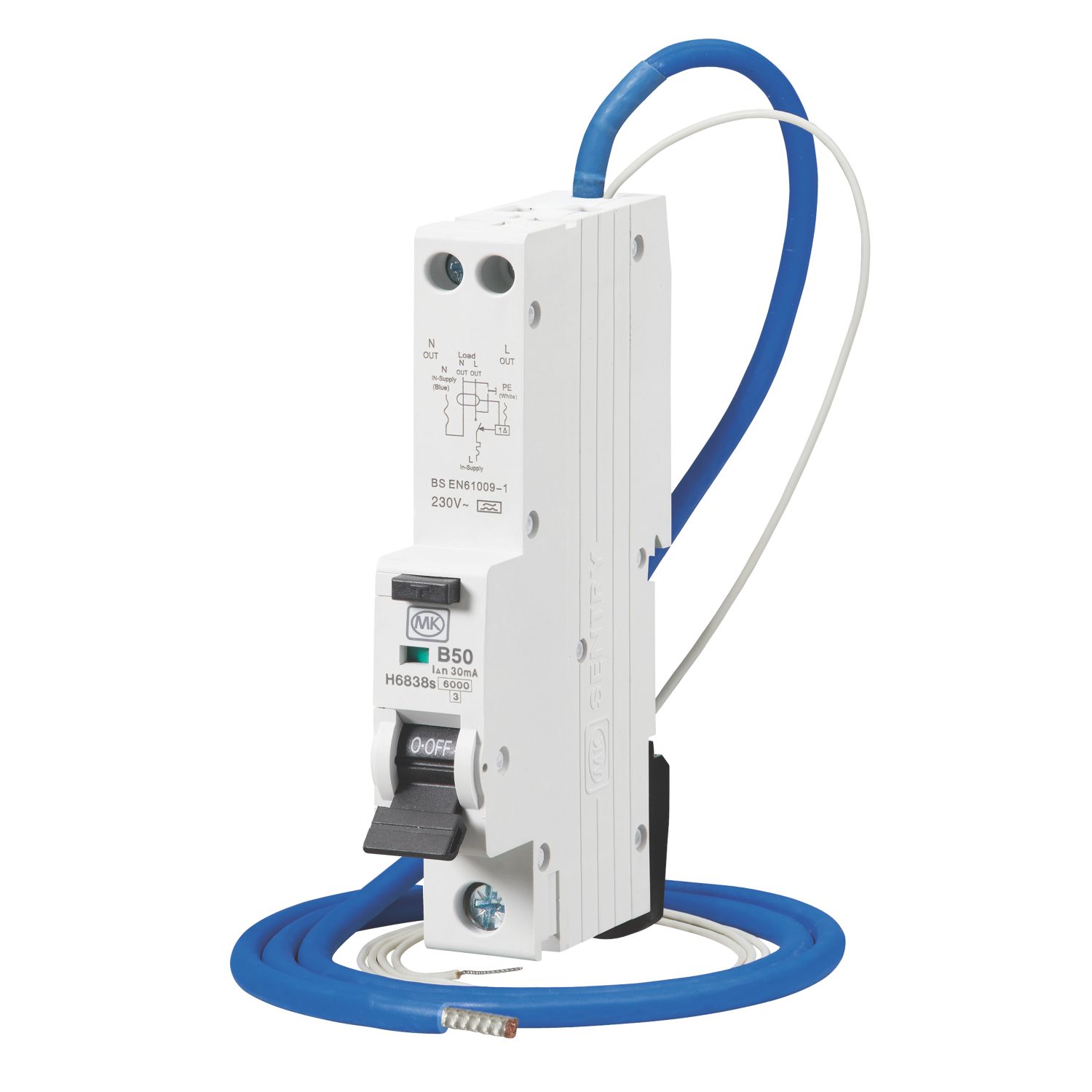 MK Sentry 50A 30mA Type A SP B Curve RCBO (569PX)