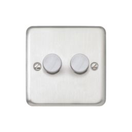 MK Contoura 2-Gang 2-Way  Dimmer Switch  Brushed Stainless Steel