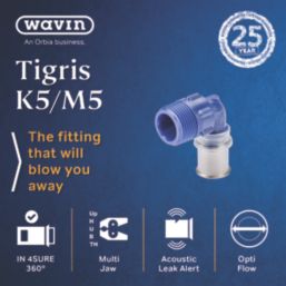 Wavin Tigris  Multi-Layer Composite Press-Fit Adapting 90° BSP Male Elbow 0.75" x 20mm 10 Pack