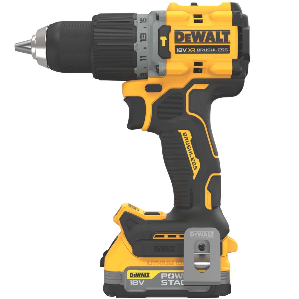 DeWalt DCD805E2T GB 18V 2 x 1.7Ah Li Ion PowerStack Brushless Cordless Combi Drill Screwfix