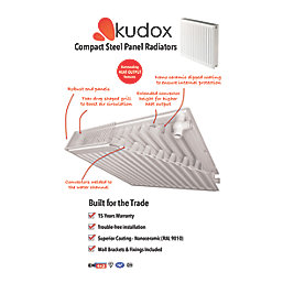 Kudox Premium  Type 22 Double-Panel Double Convector Radiator 600mm x 1100mm White 6607BTU