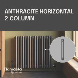 Flomasta 600mm x 1010mm 3533BTU Anthracite Horizontal 2 Column Radiator
