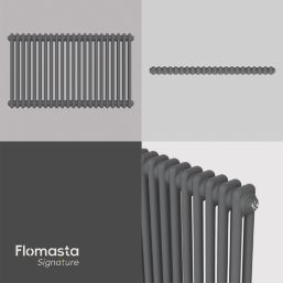 Flomasta 600mm x 1010mm 3533BTU Anthracite Horizontal 2 Column Radiator