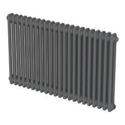 Flomasta 600mm x 1010mm 3533BTU Anthracite Horizontal 2 Column Radiator