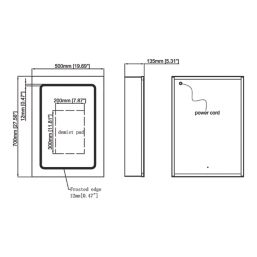 Georgia 1-Door Bathroom Mirror Cabinet With 2860lm LED Light Silver Polished 500mm x 135mm x 700mm