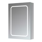 Georgia 1-Door Bathroom Mirror Cabinet With 2860lm LED Light Silver Polished 500mm x 135mm x 700mm