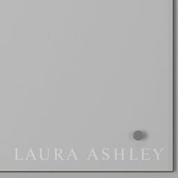 Laura Ashley  Clear with Brushed Chrome Caps Kitchen Splashback 600mm x 750mm x 6mm