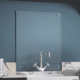 Laura Ashley  Clear with Brushed Chrome Caps Kitchen Splashback 600mm x 750mm x 6mm